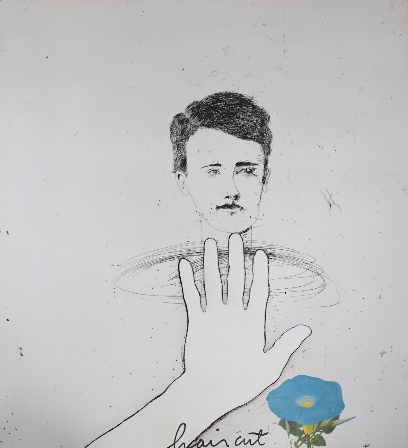 Jim Dine (American, b.1935), 'Blue Haircut', signed and dated 1972 in pencil, limited edition 75/75, etching with offset lithograph, 85 x 70cm